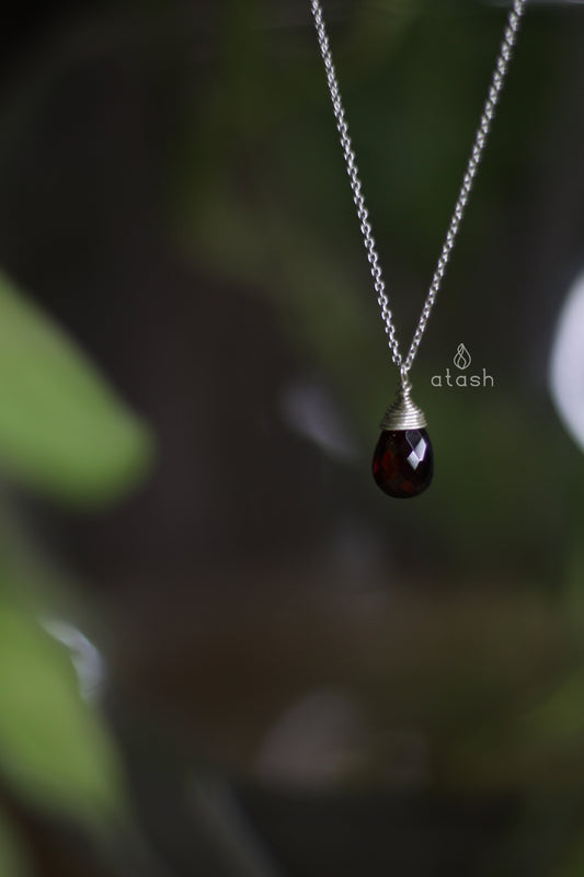 Felicity Necklace in Garnet and Sterling Silver