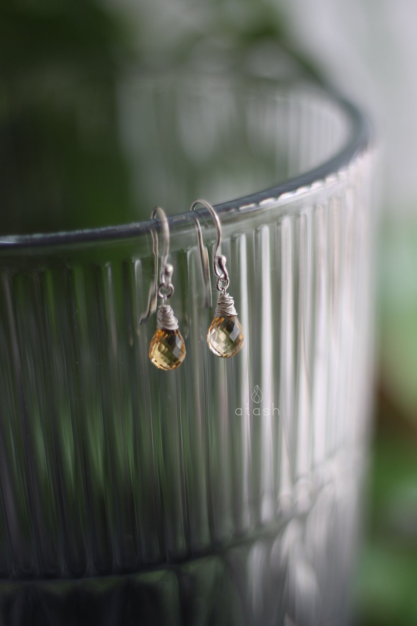 Amana Earrings in Citrine and Sterling Silver