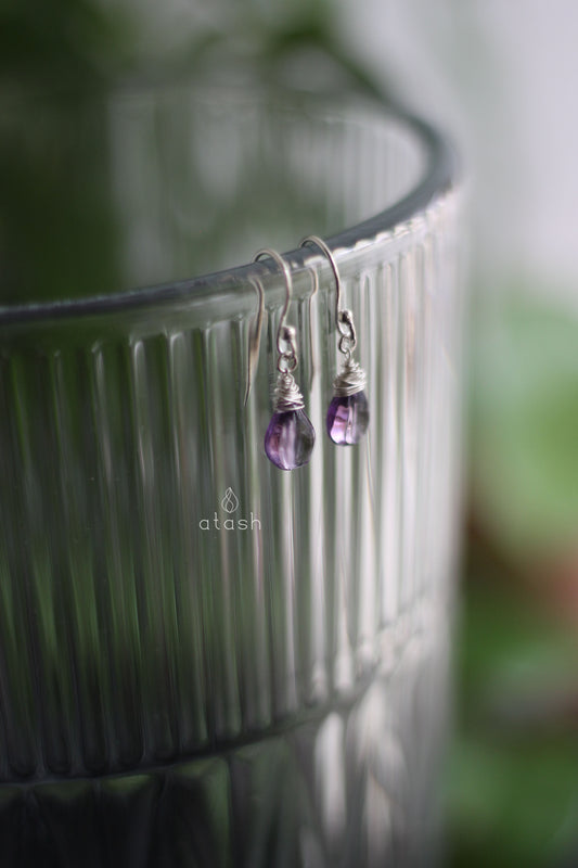 Shaja'a Earrings in Amethyst and Sterling Silver