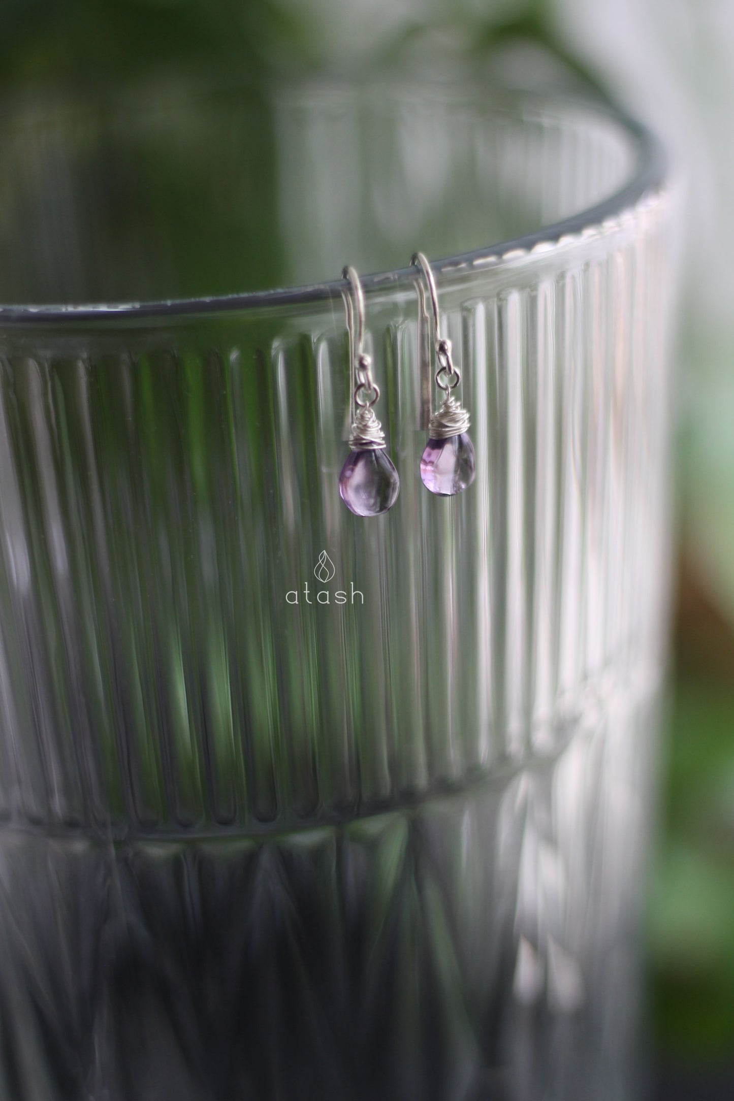 Shaja'a Earrings in Amethyst and Sterling Silver