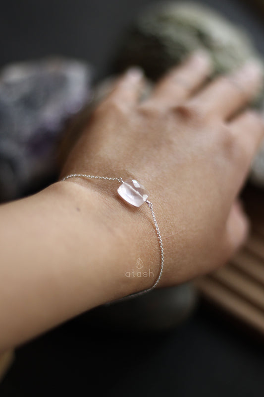 Amor Bracelet in Rose Quartz and Sterling Silver