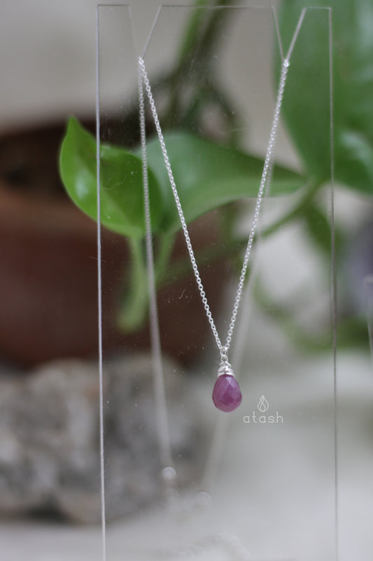 Elegance Necklace in Ruby and Sterling Silver