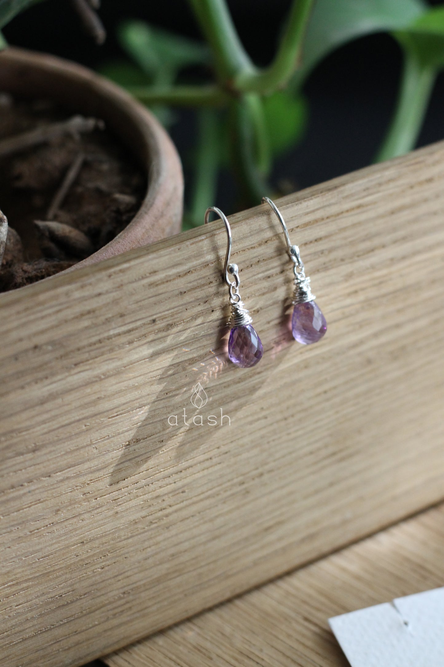 Amana Earrings in Amethyst and Sterling Silver