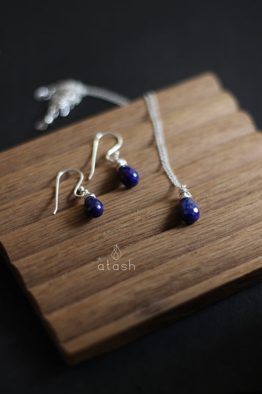 Amana Earrings in Lapiz Lazuli and Sterling Silver