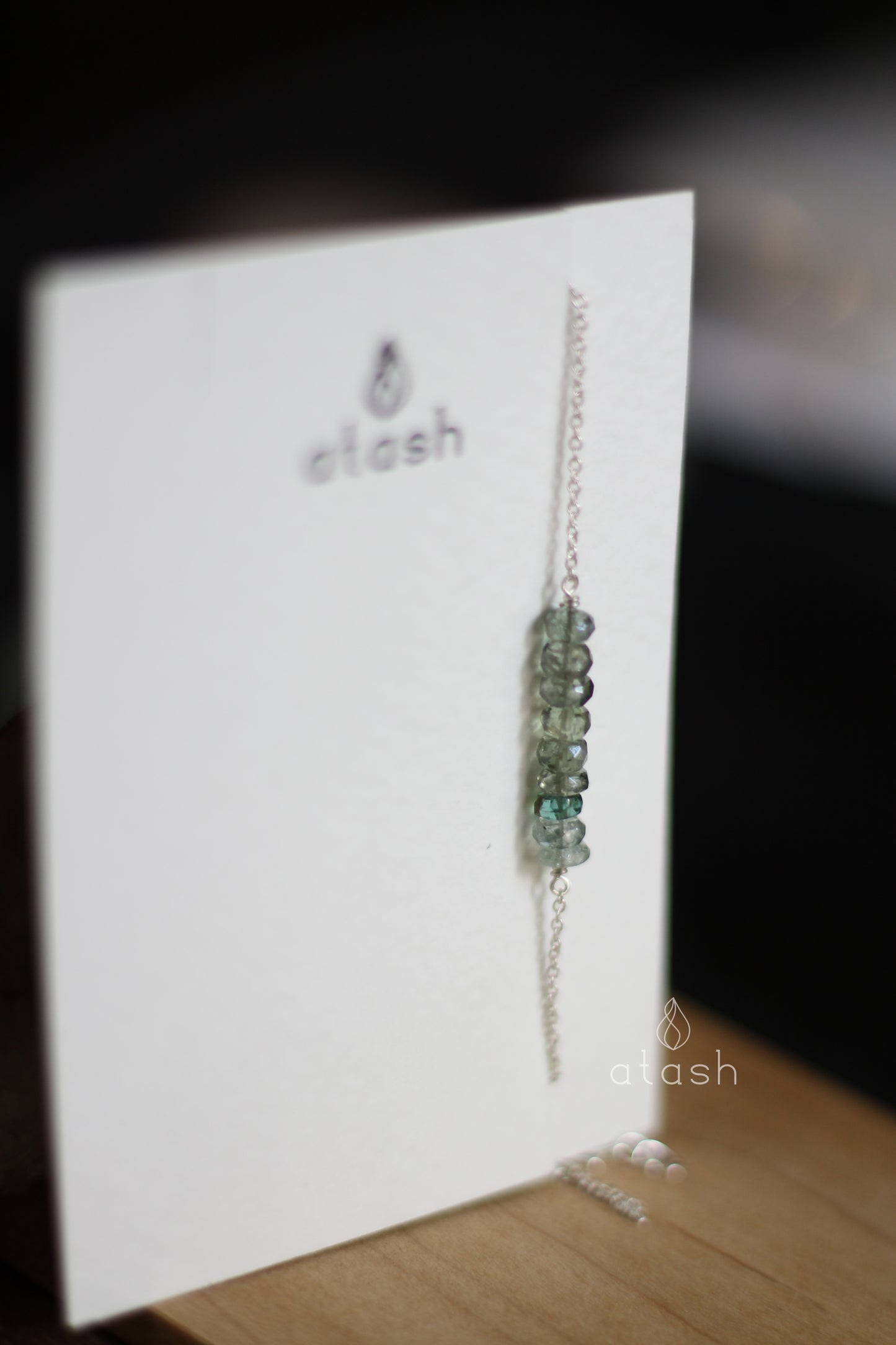 Bar Bracelet in Green Tourmaline and Streling Silver