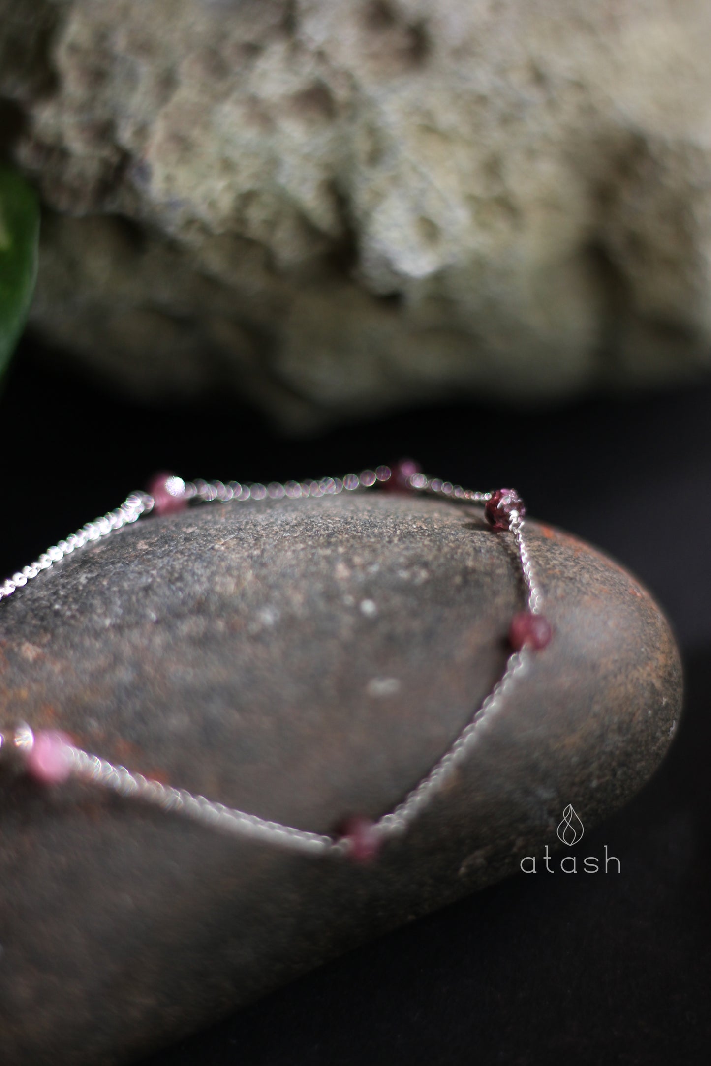 Dew Bracelet in Pink Tourmaline and Streling Silver