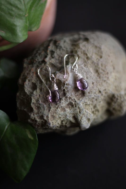 Shaja'a Earrings in Amethyst and Sterling Silver
