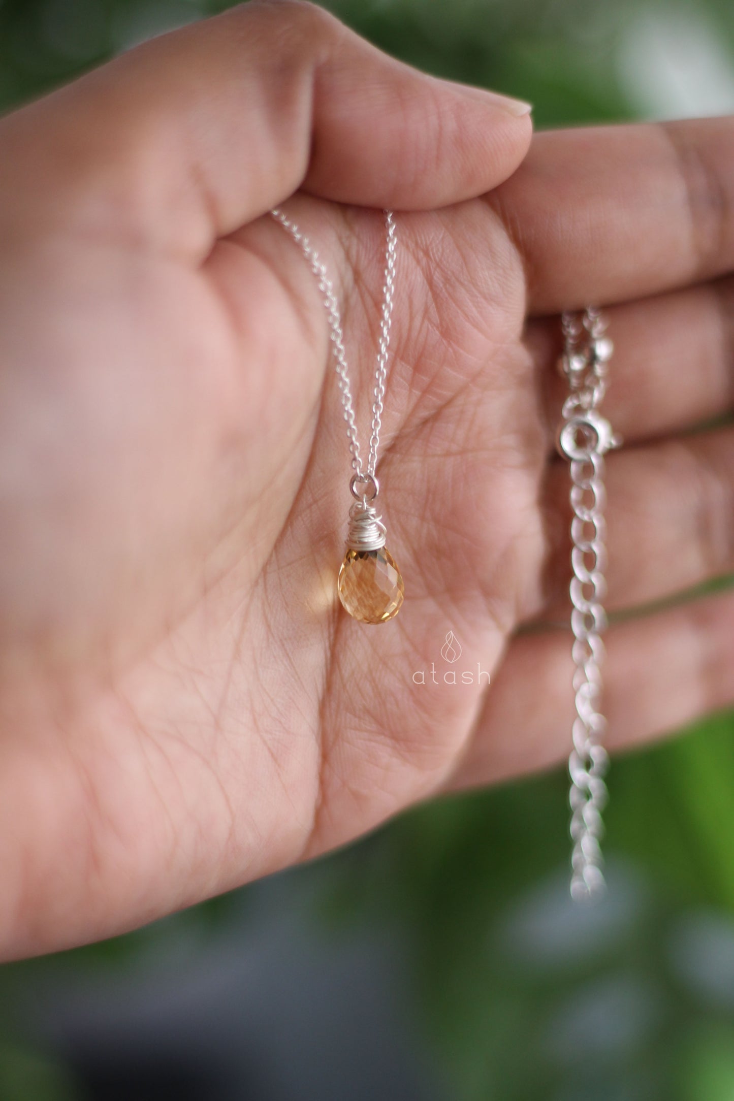 Amana Necklace in Citrine and Sterling Silver