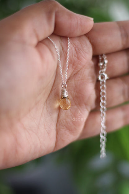 Amana Necklace in Citrine and Sterling Silver
