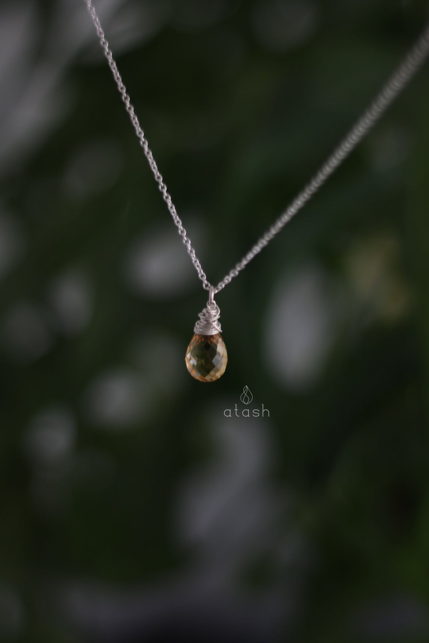 Amana Necklace in Citrine and Sterling Silver