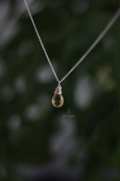 Amana Necklace in Citrine and Sterling Silver
