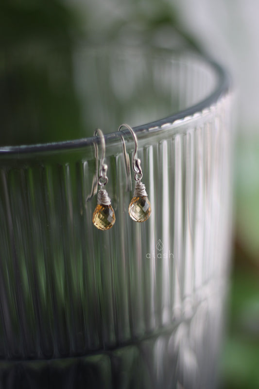 Amana Earrings in Citrine and Sterling Silver