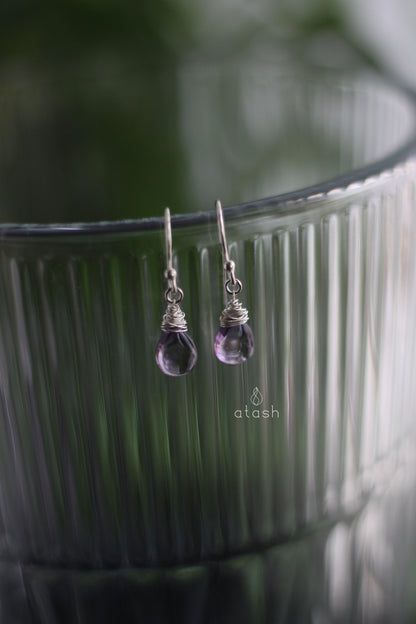 Shaja'a Earrings in Amethyst and Sterling Silver
