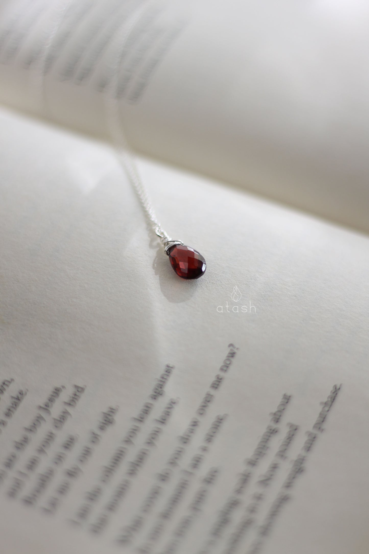 Izza Necklace in Garnet and Sterling Silver