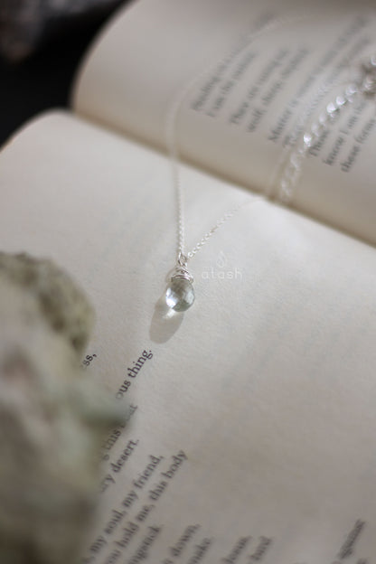 Izza Necklace in Green Amethyst and Sterling Silver