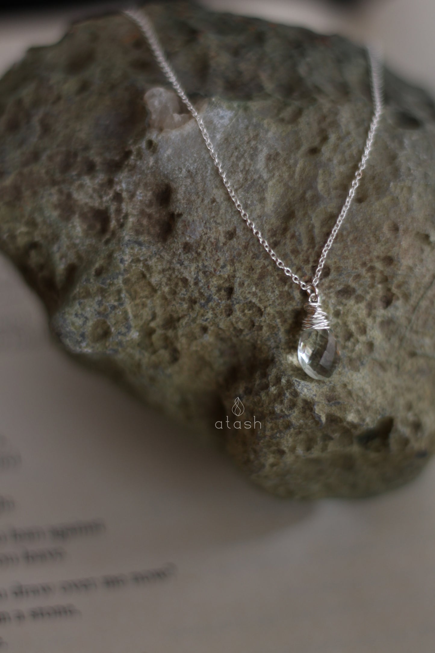 Izza Necklace in Green Amethyst and Sterling Silver