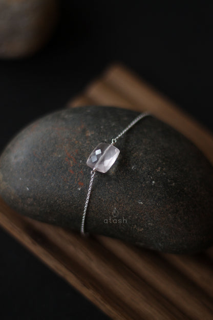Amor Bracelet in Rose Quartz and Sterling Silver