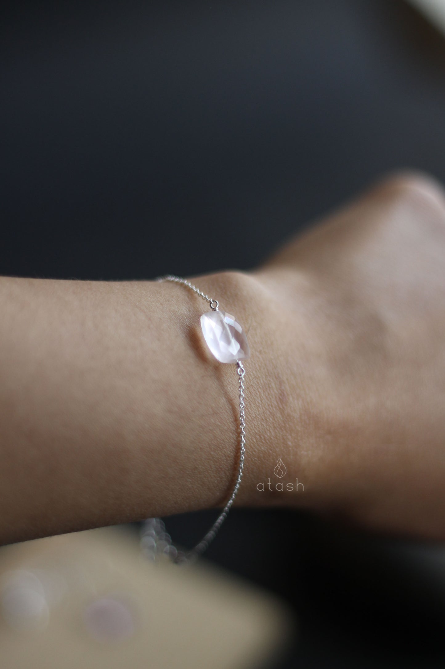 Amor Bracelet in Rose Quartz and Sterling Silver