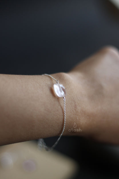 Amor Bracelet in Rose Quartz and Sterling Silver